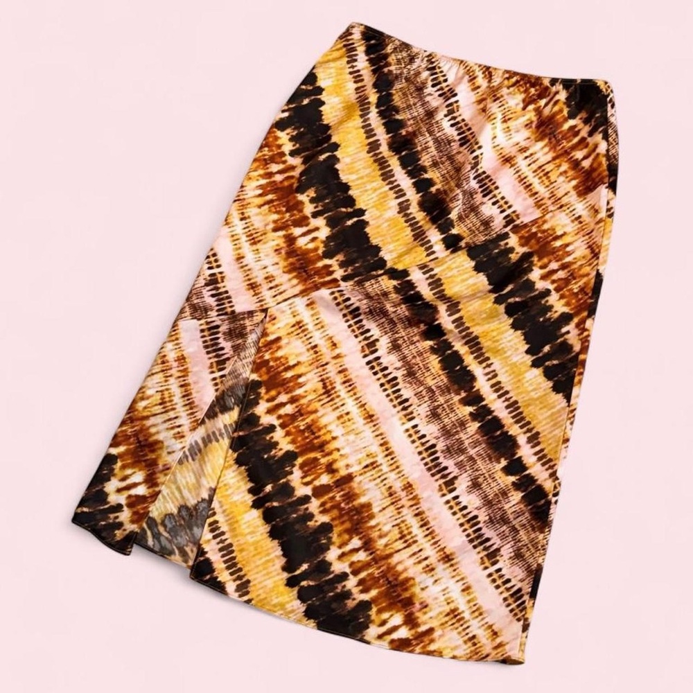Marc New York Abstract Midi Skirt in Yellow/Pink/ Brown